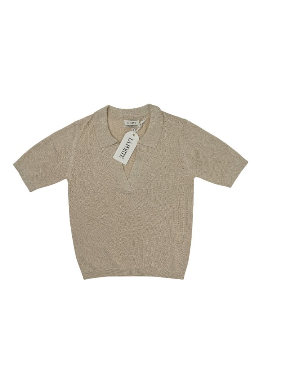 La Porte Odette Knit Polo in Champagne